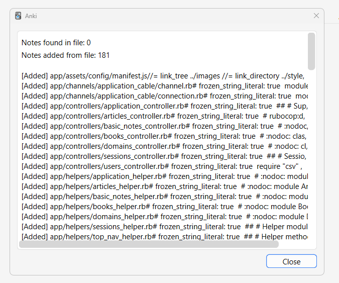 Importing the notes into Anki